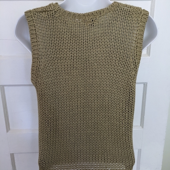 ALASKA BLUES GOLDEN BEIGE CROCHET KNIT VINTAGE* VEST CAMI TANK SIZE LARG… - Picture 3 of 12